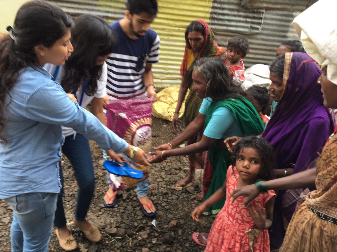 Food drives in slum areas